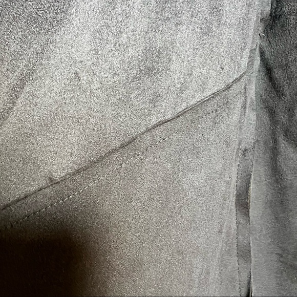 Bagatelle Faux Suede Drape Front Jacket Olive Green - Picture 6 of 7